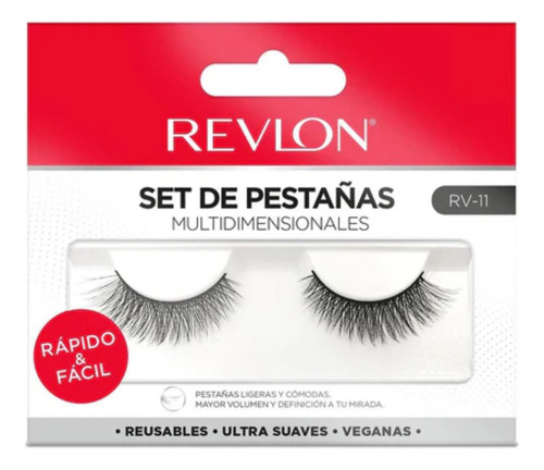 Set x2 Pestañas Modelo 11 color negro Revlon