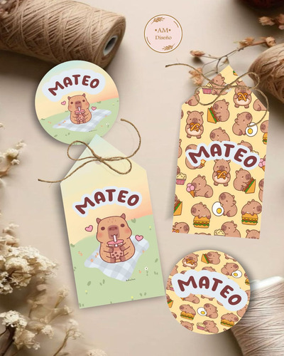 Kit Imprimible Capibara Cumpleaños Personalizado