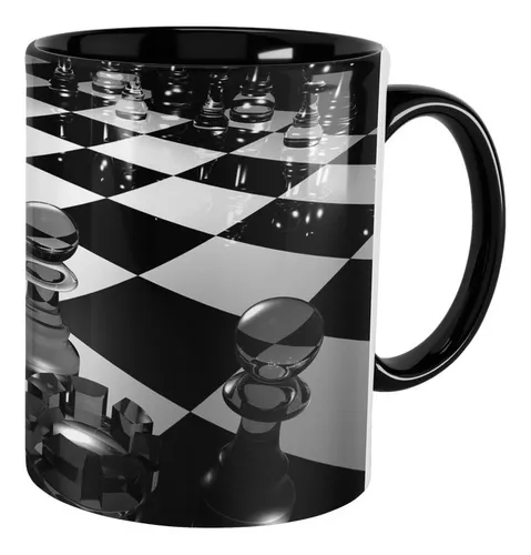 Caneca Chess Player Tabuleiro Peças Jogo Xadrez Xeque-Mate - Presente  Enxadrista