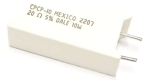 2 Piezas De Resistor Bobinado 20 Ohms 10w 5%