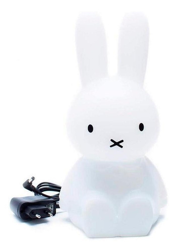 Abajur Luminária Coelha Miffy® 45cm Com Fio Led Rgb Decorfun Cor da cúpula Branco Cor da estrutura Branco