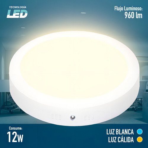 Panel Led Icon Downlight Direccional 12w Cálido Pack 2 Pzs Color Amarillo