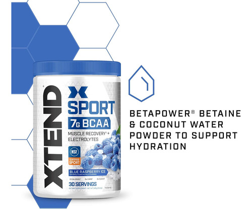 Xtend Sport Bcaa Powder Blue Raspberry Ice - Eletrólito...