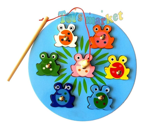 Imagen 2 de 7 de Juego De Pesca En Madera Didáctico Imantado Encastre Magic