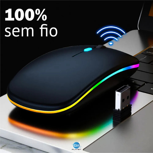 Ratón Inalámbrico Inalámbrico Recargable Óptico Led Rgb