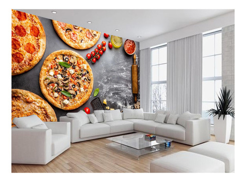 Papel De Parede Alimentos Pizza Receita Sabor .m² Al454