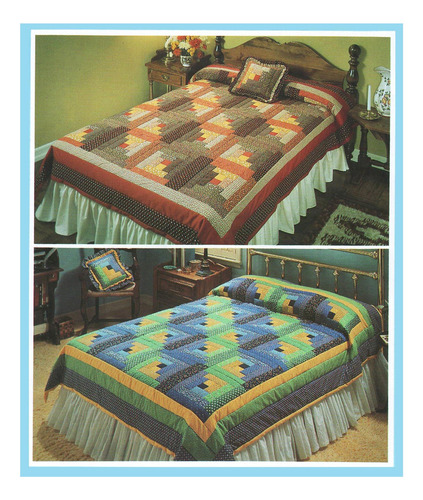 Edredón De Cuna De Cabaña De Troncos Y Almohada De Un Patrón