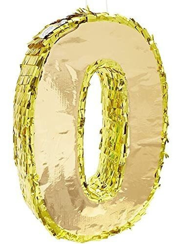 Juvale Small Number 0 Gold Foil Pinata, Suministros Para Fie