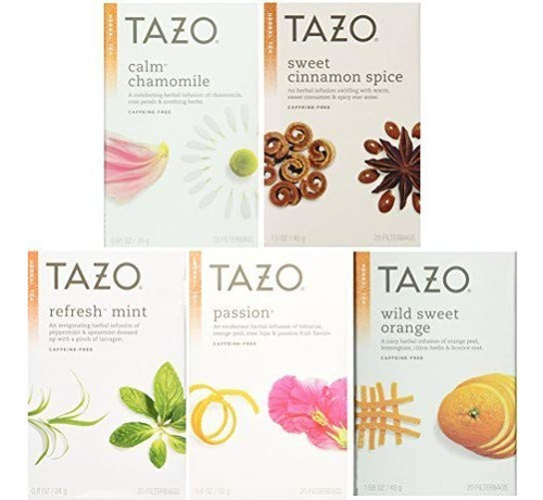 Tazo Té De Hierbas Paquete Variado De 5 Sabores (paquete D.