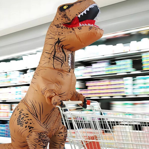 Traje Disfraz Inflable Forma Dinosaurio T-rex Para Niños