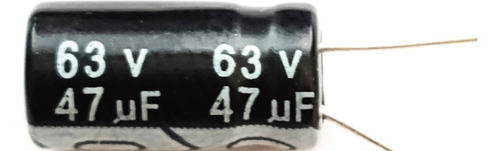 Capacitor Eletrolítico 47uf X 63v 105°c Kit Com 20 Peças