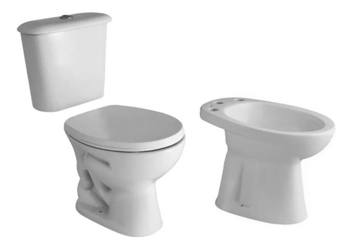 Set Inodoro Corto+ Mochila + Bidet, Ferrum Andina Sin Tapa