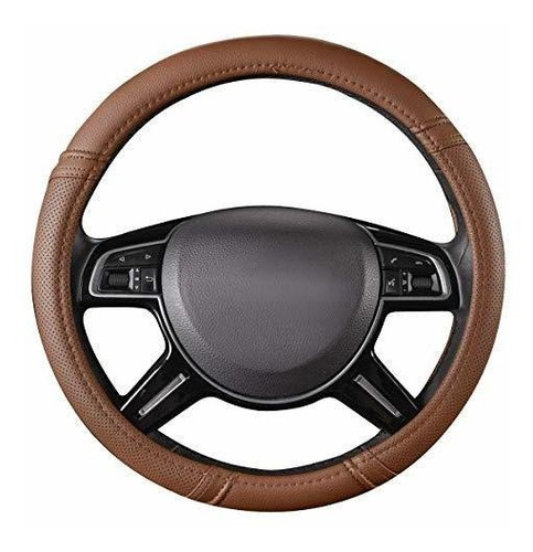 Cuero Clasico Automotriz Volante Cubierta Car Pass Marron