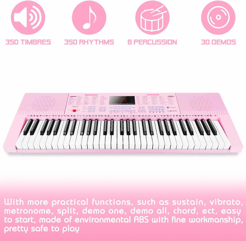 Vangoa Vgk610 Teclado Piano, 61 Mini Teclas Portátil...