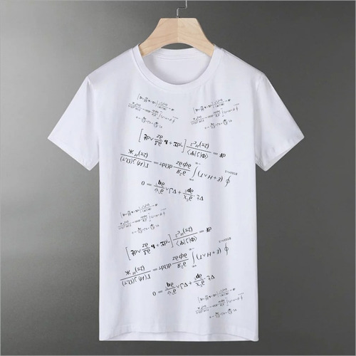 Camiseta Blanca Sublimación De Calidad Estampada Matemática4