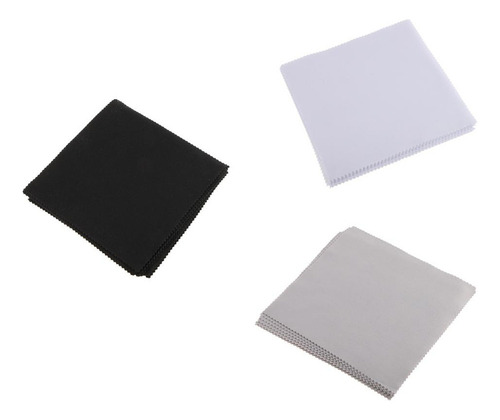 10pcs Paños De Limpieza De Gafas De Microfibra Suave, Negro