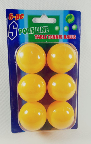 Imagen 3 de 4 de Pelotitas Ping Pong Blister X 6 Unidades Naranja/blanco