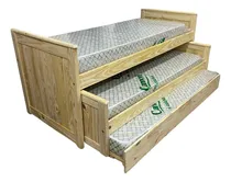 Comprar Cama Nido Triple Madera Pino Carro Cama + 3 Colchones Cannon