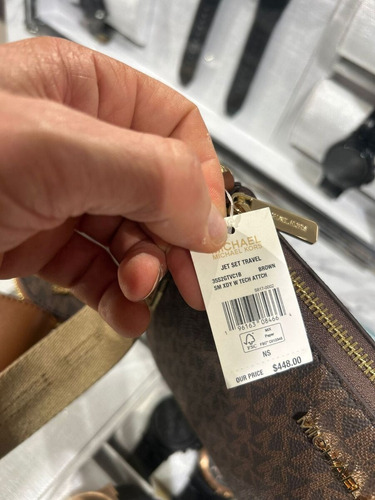 Bolsa Michael Kors Original Jet Set Logo Brown + Airpod Case