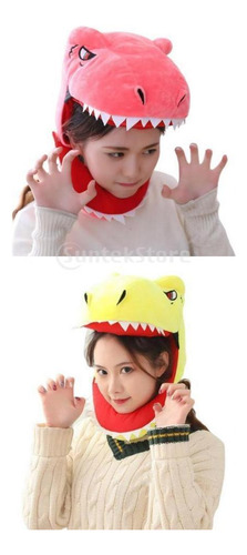 . 2 X Lindo Sombrero De Cabeza De Dinosaurio Cosplay