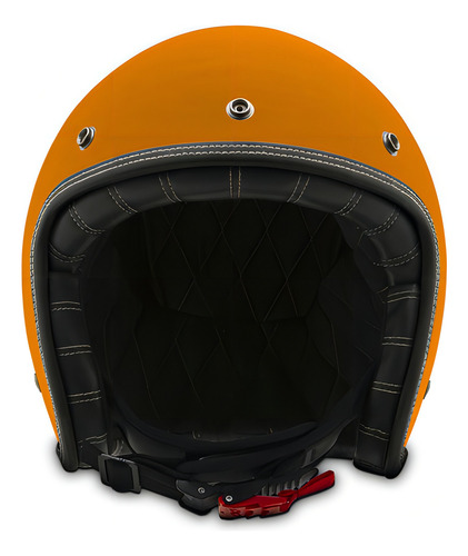 Capacete Custom Aberto Rebaixado Etceter Solid Classic Moto Tamanho Do Capacete 60 Cor Laranja