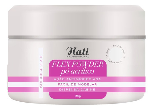 Pó Acrílico Para Alongamento De Unhas Nati Flex Powder