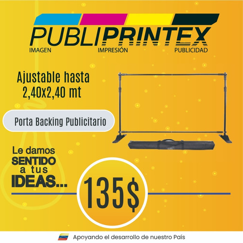 Base Porta Backing Publicitario Retractil Y Portatil