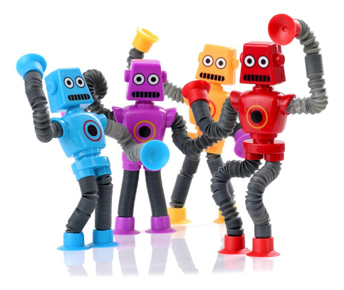 Juguete Sensoriales Robot 4pzas Top Pop Tubes Fidget Toy 