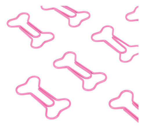 100 Clips De Papel Con Forma De Hueso Rosa, Portátiles, Pequ