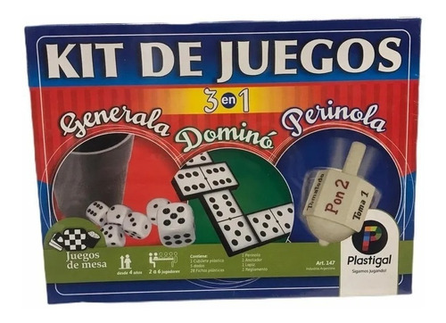 Juego De Mesa Kit De Juegos 3 En 1 Plastigal 147