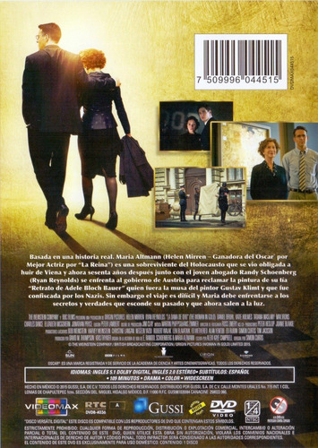 La Dama De Oro Woman In Gold Helen Mirren Pelicula Dvd