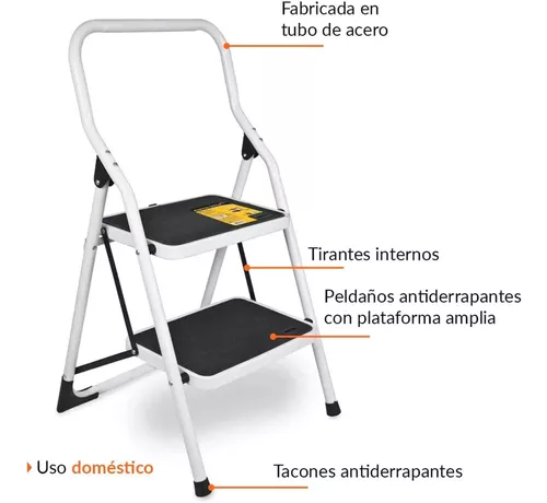 Escalera Tubular Plegable 4 Peldaños Escalones Hogar Trabajo — BozaMx