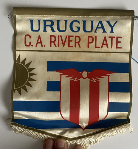 Antiguo Banderín Uruguay C A River Plate Tela Fútbol, Bb1