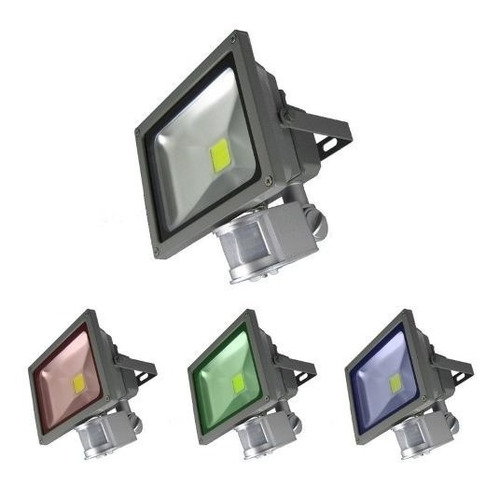 Foco Proyector De Area Led Rgb Color 20w Sensor Movimiento