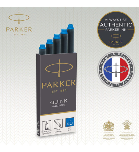 Cartuchos Largos De Tinta Azul Lavable Para Pluma Estilográf