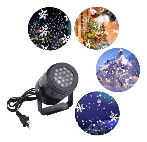 Proyector Navideño Navideñas Copos De Nieve Lampara Led
