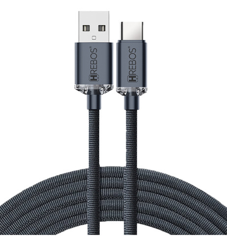 Cabo Carregador Usb P/ Usb-c Para Samsung S21 S22 S23 S24 2m Cor Grafite