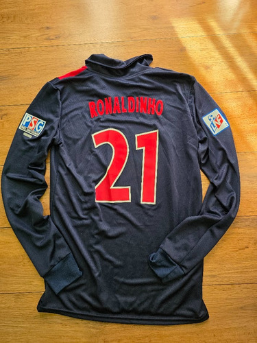 Camiseta Ronaldinho Psg Nro 21 Talle M Manga Larga Año 2001 (Usado)
