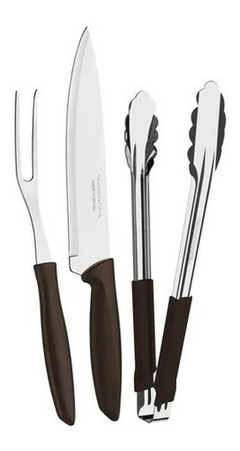 Juego Asado Grande 3 Piezas Cuchillo Pinza Pincho Tramontina