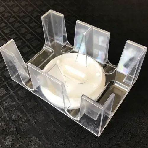 Keenso Bandeja Giratoria Para Cartas – Soporte Transparente De Plástico Para 2 O 6 Barajas, Ideal Para Póker, Canasta Y Juegos De Mesa, Base Giratoria Antideslizante