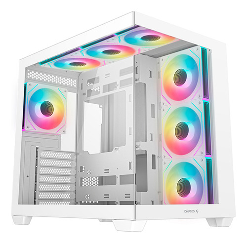 Gabinete Deepcool Cg530 7 Fans Doble Cámara Panorámico Blanco