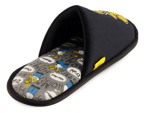 Pantufla Cama Pv30467z Negro Flats Talon Suave Logo