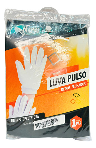 Luva Proteção Queimaduras Mãos M Fechada Algodão Dermatite