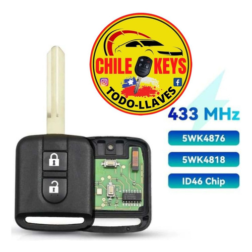 Llave Programable Nissan Qashqai Micra Nv Note Xtrail Nuevo.