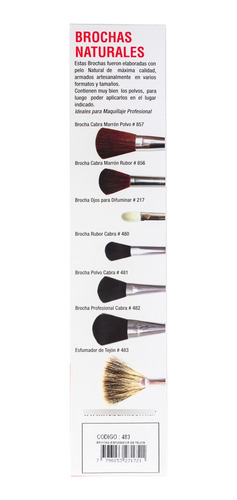 Heburn Pincel Profesional Brocha Pelo Natural Maquillaje 483