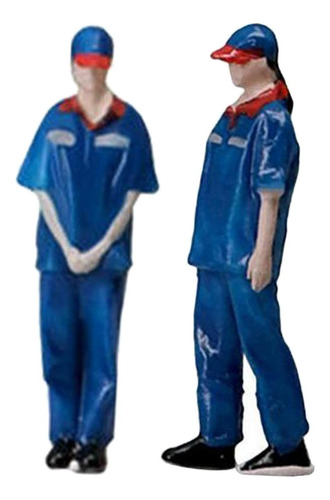 2x Pintado A Mano 1/64 Pequeña Gasolinera Personas Figura