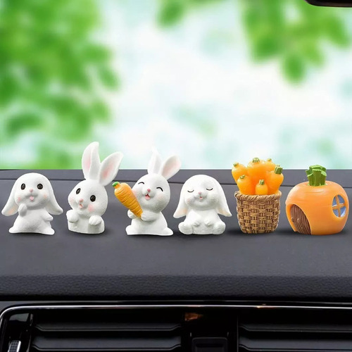 7 Piezas Muñecas Conejo En Miniatura Jardín Hadas