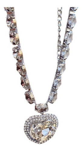 Cadena Clavícula Diamantes Imitación Exagerada Lujo Ligero