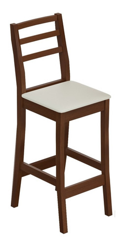 Mesa Alta Para Bar Com 03 Banquetas Estofadas Na Cor Pinhão