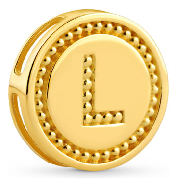 Pingente Para Colar Life Letras L Prata Com Banho Ouro Amare